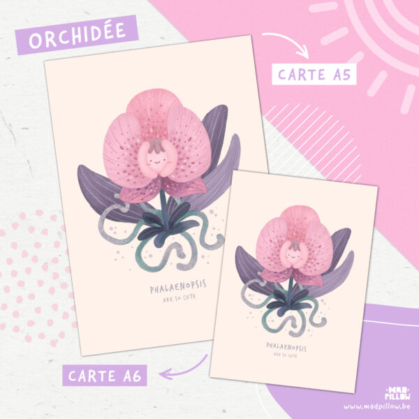 Carte A5 - A6 / orchidée