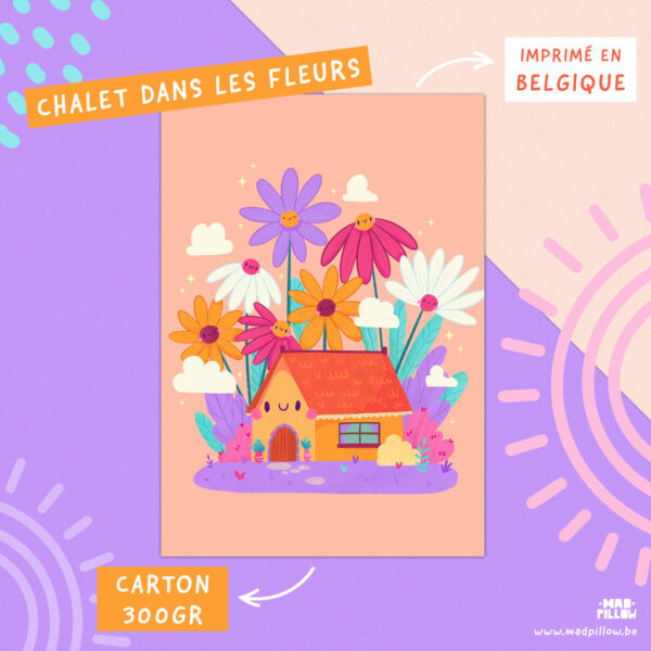 Carte A5 - A6 / Chalet dans les fleurs – Image 3